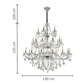 LUSTRE MARIA THEREZA METAL, CRISTAL E VIDRO CHAMPANHE 30XE14 | HEVVY 0535 SL-9840/H30 LUSTRE MARIA THEREZA METAL, CRISTAL E VIDRO CHAMPANHE 30XE14 | HEVVY 0535 SL-9840/H30