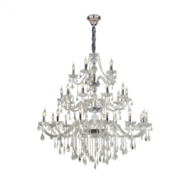 LUSTRE MARIA THEREZA METAL, CRISTAL E VIDRO CHAMPANHE 30XE14 | HEVVY 0535 SL-9840/H30