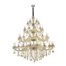 LUSTRE MARIA THEREZA METAL, CRISTAL E VIDRO CHAMPANHE 50XE14 | HEVVY 0809 SL-9840/H50