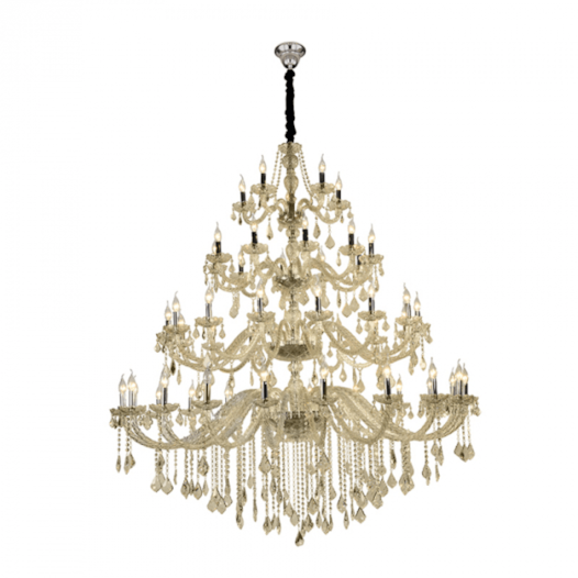 LUSTRE MARIA THEREZA METAL, CRISTAL E VIDRO CHAMPANHE 50XE14 | HEVVY 0809 SL-9840/H50