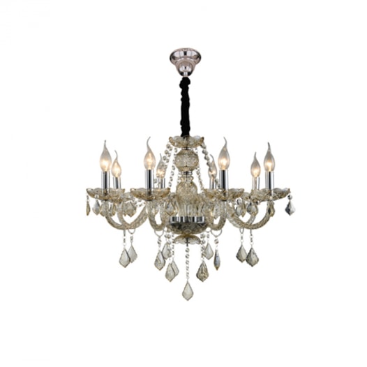 LUSTRE MARIA THEREZA METAL, CRISTAL E VIDRO CHAMPANHE 8XE14 | HEVVY 0528 SL-9840/H8 LUSTRE MARIA THEREZA METAL, CRISTAL E VIDRO CHAMPANHE 8XE14 | HEVVY 0528 SL-9840/H8
