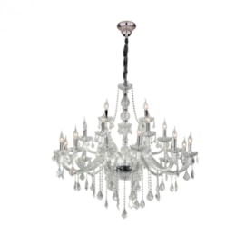 LUSTRE MARIA THEREZA METAL, CRISTAL E VIDRO PRATA TRANSPARENTE 21XE14 | HEVVY 0524 SL-9840/H21 TR LUSTRE MARIA THEREZA METAL, CRISTAL E VIDRO PRATA TRANSPARENTE 21XE14 | HEVVY 0524 SL-9840/H21 TR
