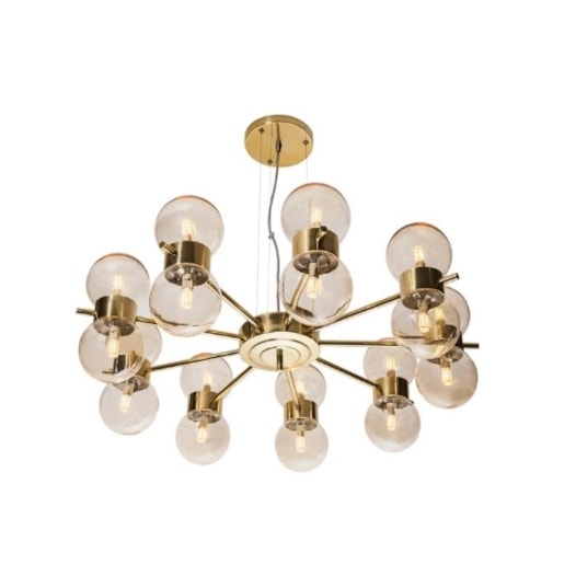 LUSTRE ORFEU Ø82CM ALUMÍNIO E VIDRO | USINA 16615/14 LUSTRE ORFEU Ø82CM ALUMÍNIO E VIDRO | USINA 16615/14