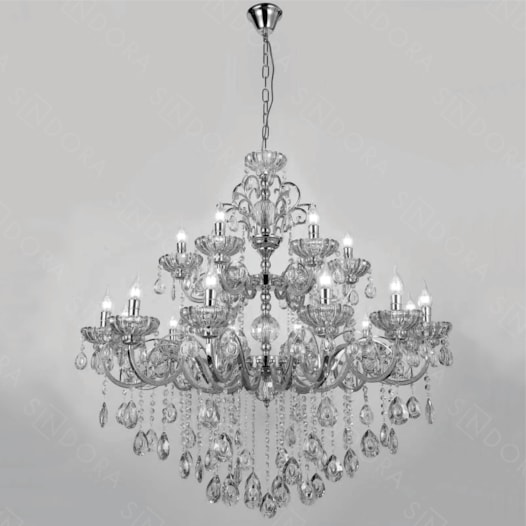 LUSTRE PENDENTE 24 BRAÇOS Ø95X150CM CRISTAL E METAL CROMADO E TRANSPARENTE | SINDORA ILUMINAÇÃO DCD00405-12+8+4 LUSTRE PENDENTE 24 BRAÇOS Ø95X150CM CRISTAL E METAL CROMADO E TRANSPARENTE | SINDORA ILUMINAÇÃO DCD00405-12+8+4