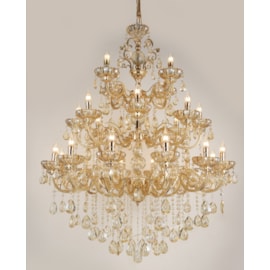 LUSTRE PENDENTE 24 BRAÇOS Ø95X150CM CRISTAL E METAL DOURADO | SINDORA ILUMINAÇÃO DCD00409-12+8+4 LUSTRE PENDENTE 24 BRAÇOS Ø95X150CM CRISTAL E METAL DOURADO | SINDORA ILUMINAÇÃO DCD00409-12+8+4