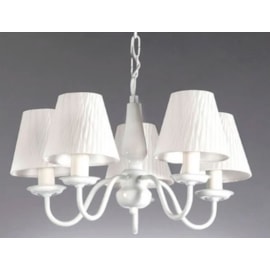 LUSTRE PENDENTE 5 BRAÇOS 3XE27 43X30 METAL | OLD ARTISAN PL-114/3 (C/CRISTAIS e S/CUPULA)