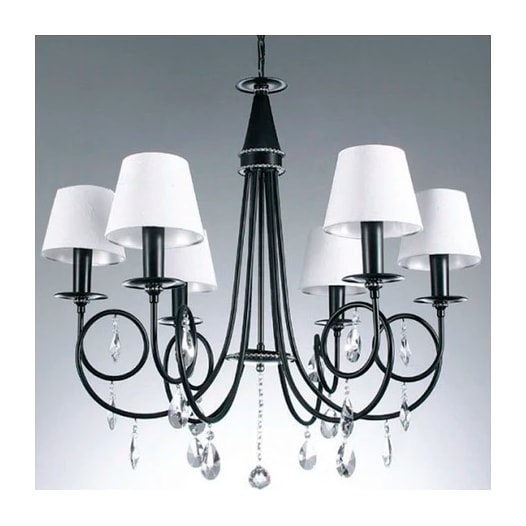 LUSTRE PENDENTE 6 BRAÇOS 6XE27 80X82 METAL | OLD ARTISAN PL-115/6 (S/CRISTAIS e S/CUPULA)