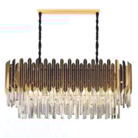 LUSTRE PENDENTE 75X35CM CRISTAL E METAL DOURADO E TRANSPARENTE | SINDORA ILUMINAÇÃO DCD03907 LUSTRE PENDENTE 75X35CM CRISTAL E METAL DOURADO E TRANSPARENTE | SINDORA ILUMINAÇÃO DCD03907