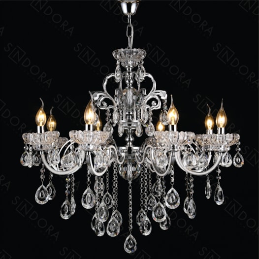 LUSTRE PENDENTE 8 BRAÇOS Ø75X80CM CRISTAL E METAL CROMADO E TRANSPARENTE | SINDORA ILUMINAÇÃO DCD00405-8 LUSTRE PENDENTE 8 BRAÇOS Ø75X80CM CRISTAL E METAL CROMADO E TRANSPARENTE | SINDORA ILUMINAÇÃO DCD00405-8