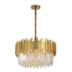 LUSTRE PENDENTE FANCY REDONDO Ø60CM METAL E CRISTAL DOURADO E TRANSPARENTE | SKYLIGHT SKY-3013