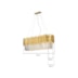 LUSTRE PENDENTE FANCY RETANGULAR 35X90X30CM METAL E CRISTAL DOURADO E TRANSPARENTE | SKYLIGHT SKY-3013-1