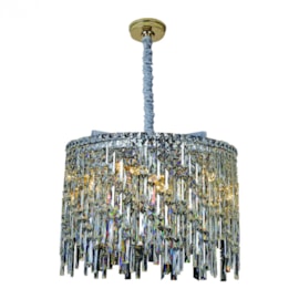 LUSTRE PENDENTE Ø60X45CM METAL E CRISTAL CROMADO E TRANSPARENTE | SINDORA ILUMINAÇÃO DCD00288 LUSTRE PENDENTE Ø60X45CM METAL E CRISTAL CROMADO E TRANSPARENTE | SINDORA ILUMINAÇÃO DCD00288