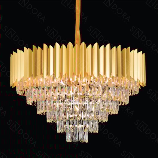 LUSTRE PENDENTE Ø70X45CM CRISTAL E METAL DOURADO E TRANSPARENTE | SINDORA ILUMINAÇÃO DCD00794 LUSTRE PENDENTE Ø70X45CM CRISTAL E METAL DOURADO E TRANSPARENTE | SINDORA ILUMINAÇÃO DCD00794