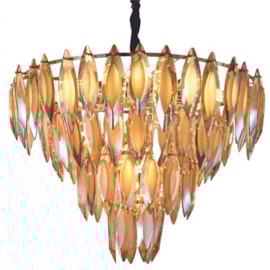 LUSTRE PENDENTE Ø80X50CM CRISTAL E METAL DOURADO E CHAMPANHE | SINDORA ILUMINAÇÃO DCD03931 LUSTRE PENDENTE Ø80X50CM CRISTAL E METAL DOURADO E CHAMPANHE | SINDORA ILUMINAÇÃO DCD03931