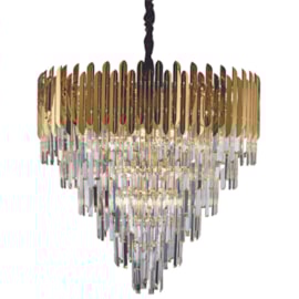 LUSTRE PENDENTE Ø80X75CM CRISTAL E METAL DOURADO E TRANSPARENTE | SINDORA ILUMINAÇÃO DCD03906 LUSTRE PENDENTE Ø80X75CM CRISTAL E METAL DOURADO E TRANSPARENTE | SINDORA ILUMINAÇÃO DCD03906