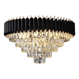 LUSTRE PENDENTE REDONDO Ø55X36CM CRISTAL E METAL PRETO E TRANSPARENTE | SINDORA ILUMINAÇÃO DCD03910 LUSTRE PENDENTE REDONDO Ø55X36CM CRISTAL E METAL PRETO E TRANSPARENTE | SINDORA ILUMINAÇÃO DCD03910