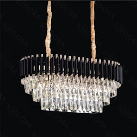 LUSTRE PENDENTE RETANGULAR 35X75CM CRISTAL E METAL PRETO E TRANSPARENTE | SINDORA ILUMINAÇÃO DCD03912 LUSTRE PENDENTE RETANGULAR 35X75CM CRISTAL E METAL PRETO E TRANSPARENTE | SINDORA ILUMINAÇÃO DCD03912