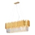 LUSTRE PENDENTE VIK 34X89X30CM CRISTAL E METAL DOURADO | USINA IMPORTS UI20396/89DR