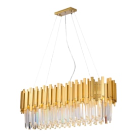 LUSTRE PENDENTE VIK 34X89X30CM CRISTAL E METAL DOURADO | USINA IMPORTS UI20396/89DR LUSTRE PENDENTE VIK 34X89X30CM CRISTAL E METAL DOURADO | USINA IMPORTS UI20396/89DR