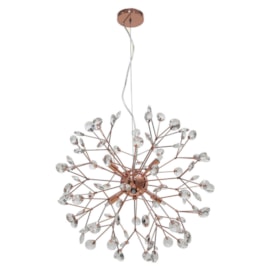 LUSTRE SPRING Ø53CM METAL COBRE E CRISTAL TRANSPARENTE | STUDIOLUCE WHITE LT638 LUSTRE SPRING Ø53CM METAL COBRE E CRISTAL TRANSPARENTE | STUDIOLUCE WHITE LT638