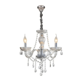 LUSTRE VALENTINA METAL, CRISTAL E VIDRO CINZA CLARO 3XE14 | HEVVY 0956 SL-5834/H3 CLEAR