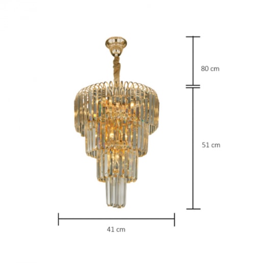 LUSTRE VERSAILLES METAL E CRISTAL DOURADO CHAMPANHE 8XE14 | HEVVY 1108 SL-5681M/H8 CHP+GD