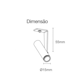 MINI SPOT ANGLE 2700K PRETO Ø15X5,5CM ASSINADO POR WALDIR JUNIOR | ROMALUX 80208