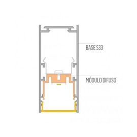MÓDULO DIFUSO P/ PERFIL LED LINEAR P/ BASE S33 13W BIVOLT 57,5CM ALUMÍNIO | MISTERLED SLED9025 S33 MÓDULO DIFUSO P/ PERFIL LED LINEAR P/ BASE S33 13W BIVOLT 57,5CM ALUMÍNIO | MISTERLED SLED9025 S33