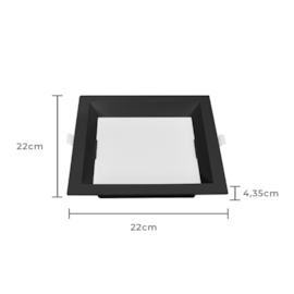 PAINEL LED EMBUTIR KAIS 4000K 18W 22CM PRETO | NORDECOR 4212