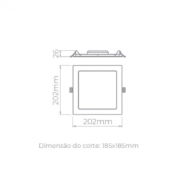 PAINEL/LUMINÁRIA DE EMBUTIR 18W 20,15X20,15CM BRANCO 3000K | STELLA STH9953Q/30