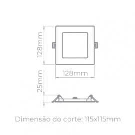 PAINEL/LUMINÁRIA DE EMBUTIR 6W 12,8X12,8CM BRANCO 6500K | STELLA STH9951Q/65