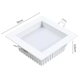 PAINEL LUMINÁRIA DE EMBUTIR LED DEEP FACE RECUADO QUADRADO 6500K 12W BIVOLT BRANCO | NORDECOR P2155 PAINEL LUMINÁRIA DE EMBUTIR LED DEEP FACE RECUADO QUADRADO 6500K 12W BIVOLT BRANCO | NORDECOR P2155