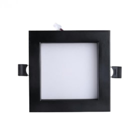 PAINEL LUMINÁRIA DE EMBUTIR LED RECUADO 3000K 12W BIVOLT 12X12X4,5CM PRETO | NORDECOR 4094