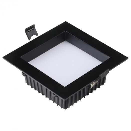 PAINEL LUMINÁRIA DE EMBUTIR LED RECUADO 3000K 12W BIVOLT 12X12X4,5CM PRETO | NORDECOR 4094 PAINEL LUMINÁRIA DE EMBUTIR LED RECUADO 3000K 12W BIVOLT 12X12X4,5CM PRETO | NORDECOR 4094