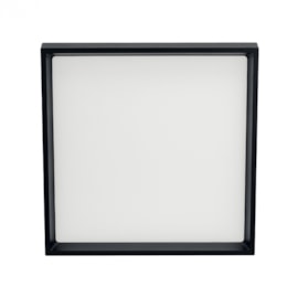 PAINEL LUMINÁRIA DE SOBREPOR LED DEEP RECUADO QUADRADO 3000K 28W BIVOLT 35X35CM POLICARBONATO PRETO | STELLA STL23905PTO