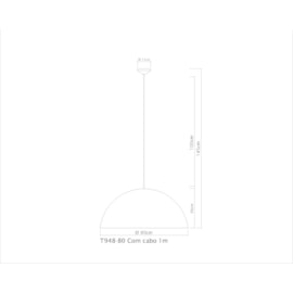PENDENTE 1/2 BOLA Ø80CM PINTURA AÇO/ALUMÍNIO | GOLDEN-ART T948-80PI PENDENTE 1/2 BOLA Ø80CM PINTURA AÇO/ALUMÍNIO | GOLDEN-ART T948-80PI
