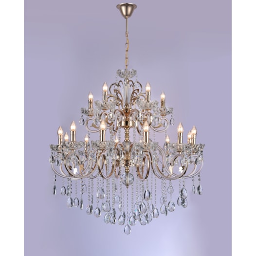 PENDENTE 100x120CM E14X18, METAL+CRISTAL DOURADO+BRANCO | SINDORA DCD00480-12+6 PENDENTE 100x120CM E14X18, METAL+CRISTAL DOURADO+BRANCO | SINDORA DCD00480-12+6