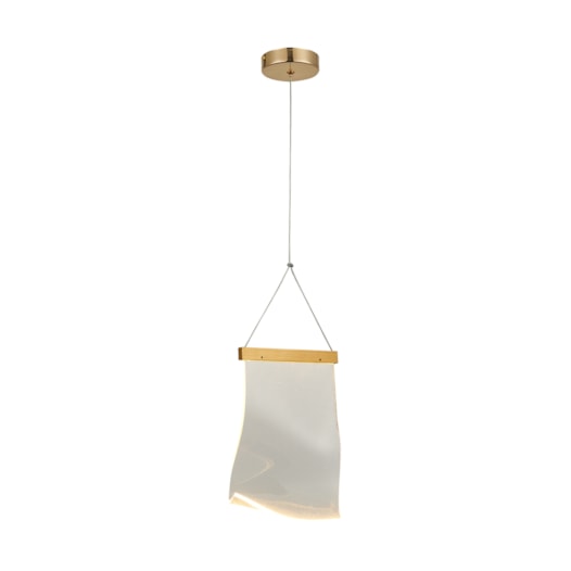 PENDENTE 18×30CM 5W 3000K BIVOLT METAL+ACRILICO DOURADO | SINDORA DCD02125