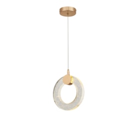 PENDENTE 20x20CM 6W 3500K BIVOLT METAL+CRISTAL DOURADO | SINDORA DCD02102 PENDENTE 20x20CM 6W 3500K BIVOLT METAL+CRISTAL DOURADO | SINDORA DCD02102
