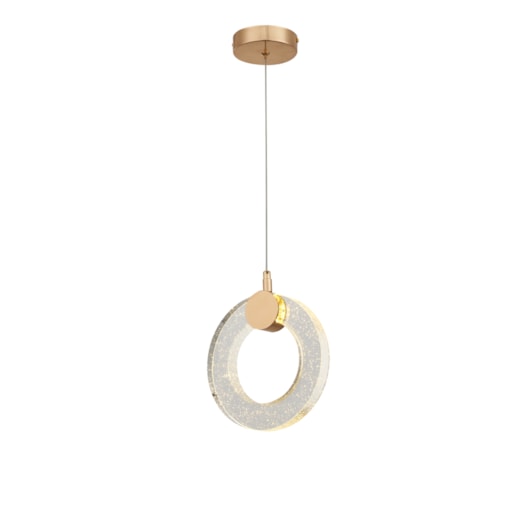 PENDENTE 20x20CM 6W 3500K BIVOLT METAL+CRISTAL DOURADO | SINDORA DCD02102 PENDENTE 20x20CM 6W 3500K BIVOLT METAL+CRISTAL DOURADO | SINDORA DCD02102