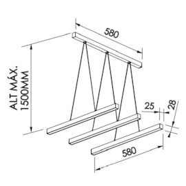 PENDENTE 3 FIT LED 16W 3000K BIVOLT | NEWLINE - 725LED3 PENDENTE 3 FIT LED 16W 3000K BIVOLT | NEWLINE - 725LED3