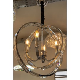 PENDENTE 30×40CM E14×4, METAL+CRISTAL CROMADO | SINDORA DCD00206 PENDENTE 30×40CM E14×4, METAL+CRISTAL CROMADO | SINDORA DCD00206