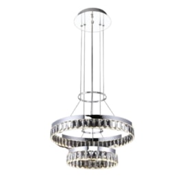 PENDENTE 30×50CM 35W 3000K 2060LM BIVOLT METAL+CRISTAL CROMADO | SINDORA DCD00303 PENDENTE 30×50CM 35W 3000K 2060LM BIVOLT METAL+CRISTAL CROMADO | SINDORA DCD00303