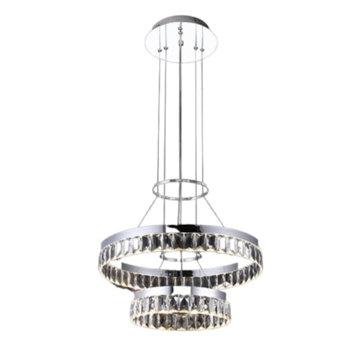 PENDENTE 30×50CM 35W 3000K 2060LM BIVOLT METAL+CRISTAL CROMADO | SINDORA DCD00303 PENDENTE 30×50CM 35W 3000K 2060LM BIVOLT METAL+CRISTAL CROMADO | SINDORA DCD00303