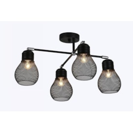 PENDENTE 30×52CM MAX. 40W E27×4, METAL PRETO | SINDORA DCD01314-4 PENDENTE 30×52CM MAX. 40W E27×4, METAL PRETO | SINDORA DCD01314-4