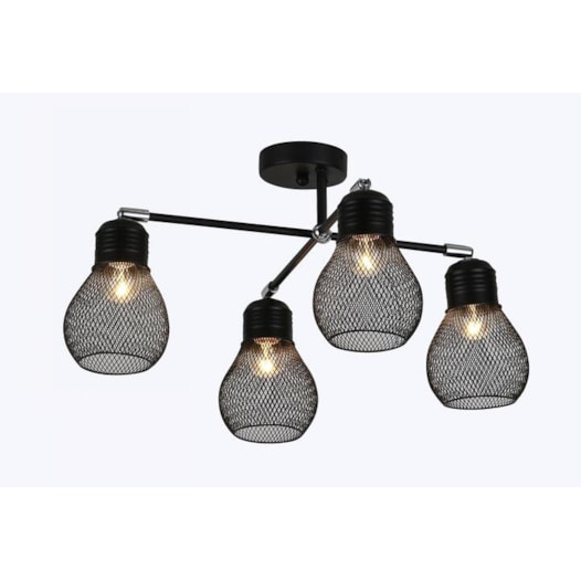 PENDENTE 30×52CM MAX. 40W E27×4, METAL PRETO | SINDORA DCD01314-4 PENDENTE 30×52CM MAX. 40W E27×4, METAL PRETO | SINDORA DCD01314-4