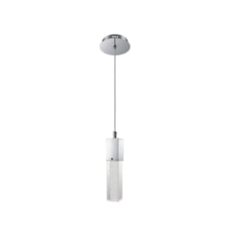 PENDENTE 31,5X5,5X5,5CM VIDRO E AÇO TRANSPARENTE E CROMADO | +LUZ PE-015/1.6 PENDENTE 31,5X5,5X5,5CM VIDRO E AÇO TRANSPARENTE E CROMADO | +LUZ PE-015/1.6