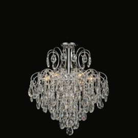PENDENTE 40×55CM E14×4, METAL+CRISTAL CROMADO | SINDORA DCD00442 PENDENTE 40×55CM E14×4, METAL+CRISTAL CROMADO | SINDORA DCD00442