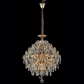 PENDENTE 42CM CRISTAL, E14×6, METAL+CRISTAL DOURADO | SINDORA DCD00413 PENDENTE 42CM CRISTAL, E14×6, METAL+CRISTAL DOURADO | SINDORA DCD00413