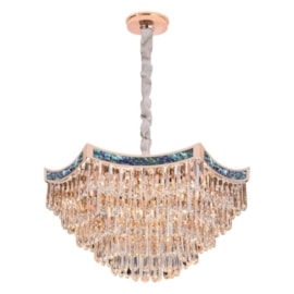 PENDENTE 45×28CM E14×8, METAL+CRISTAL DOURADO/CHAMPAGNE | SINDORA DCD00295 PENDENTE 45×28CM E14×8, METAL+CRISTAL DOURADO/CHAMPAGNE | SINDORA DCD00295